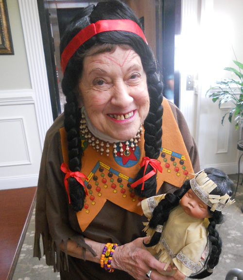 Elderly Woman Dressed as Native American | Nursing Home Suffolk County