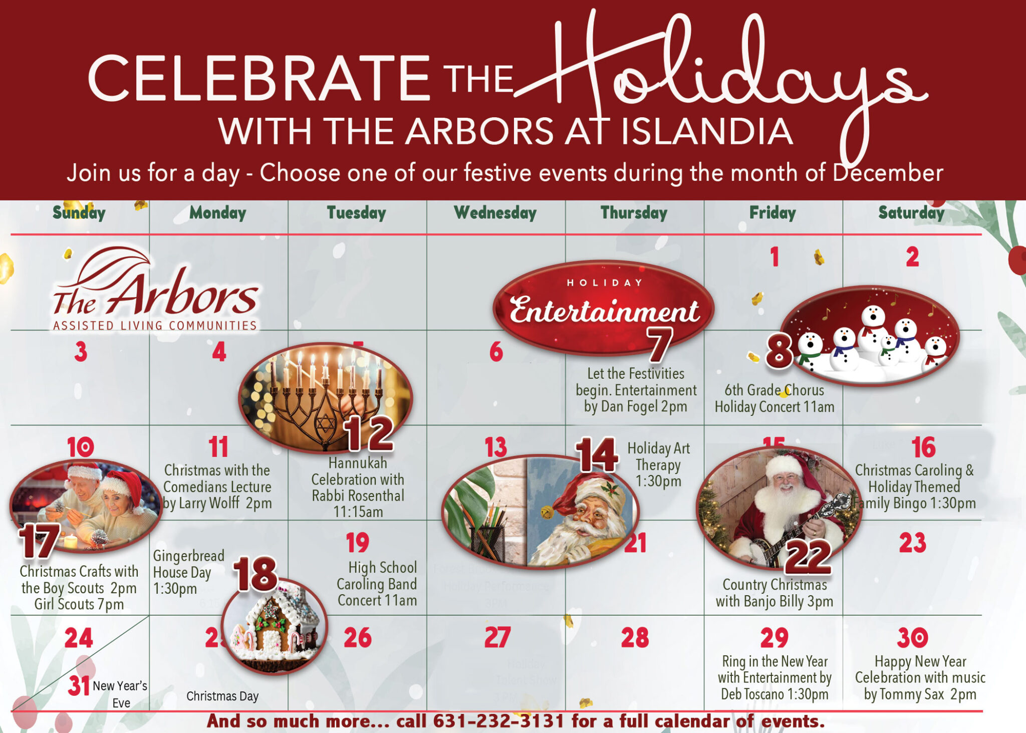 Festive Events for December at The Arbors at Islandia-456