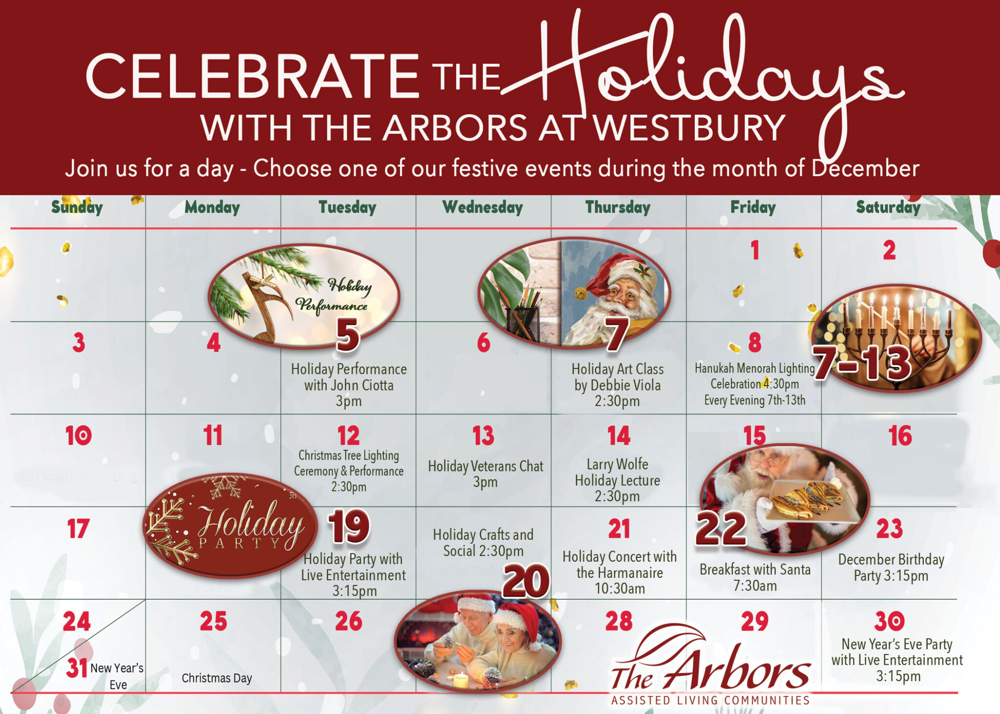 Festive Events for the Month of December at The Arbors at Westbury-456