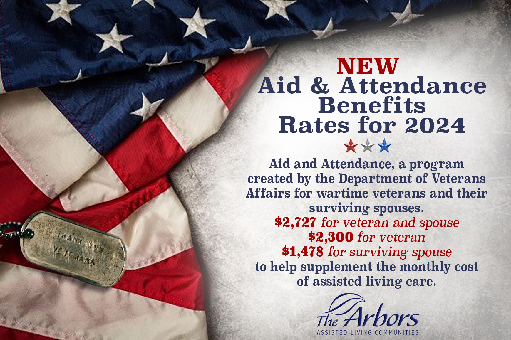 New 2024 Aid & Attendance Rates The Arbors Assisted Living Community