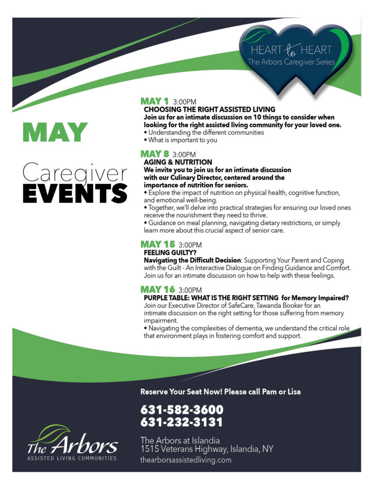 Islandia Monthly Events The Arbors Assisted Living Community